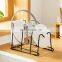 kitchen pot rack organizer storage metal pan pot lid holder