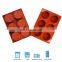 6 Holes Small Size Round Non-Stick Disc Silicone Molds for Baking Hamburger Chocolate Cake Pan Handmade Soap Candle Mold