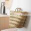 Handwoven from sustainable Seagrass Bag, Natural Beach Bag, Round Straw Summer basket Vietnam Supplier