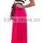 2015 Fashion Women Black Striped And Fuchsia Maxi Dress LD1804
