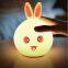 Touch Sensor Colorful Rabbit LED Night Light Remote Control USB Rechargeable Cartoon Silicone Bunny Lamp for Children Kids Baby