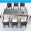 Black outdoor wicker chairs resin wicker synthetic rattan dining set