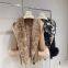 European double-sided wool coat tied mid-length coat hooded print fashionable loose temperament autumn and winter new style