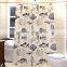 Shower curtain rain drop printed, hot sale classic bathroom waterproof curtain
