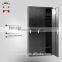 WLS smooth powder black metal wardrobe 3 door key locker