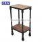 Antique 2 Level Side Table with Wheels