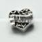 Wholesale Pdora Heart Shape Hole Beads Accessories, Lead free Nickle Free Zinc Alloy Large Hole Beads