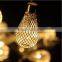 Warm white led drip string light 110v 220v Patio lights led string decorative metal strip for Wedding Party Christmas Bedroom