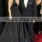 Camila Alves luxurious Taffeta Black Deep V Neck 2011 0scar party dress ball gown Celebrity Dress TPD234