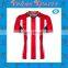 red white striped v ncek soccer jersey