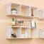 DIY Grid Storage Shelf, Unique living room Decorative Wooden Wall Shelf