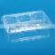 China Supplier 6-portion disposable plastic cake container with hinged lid