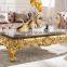 2016 italian classical fabric sofa solid wood feed with gold & siliver foil AL037