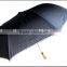 Black Air Vented Folding umbrella Double Canopy have Hole wooden handle Double Layer 2 Fold Umbrella