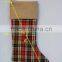 traditional check Christmas stocking