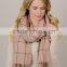 Yael New Fashion Winter Grid Blanket Tassel Scarf