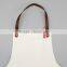 Custom Apron Natural Canvas Work Apron With Dark Brown Leather Trim