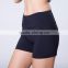 High quality four way stretch women plain gym wear seamless middle waistband yoga shorts