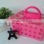 Solid Color 6pcs Plastic Bathroom accessories/set with basket