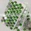 hotselling factory price 12mm revoli shape green color sew on crystal stone for fashion clothing