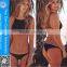 Popular solid color black sheer cut high waisted swimsuit