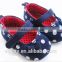 2015 polka dots baby canvas shoes with hook and loop strap