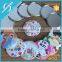 beautiful personalized promotinal tinplate pocket badge mirror/tinplate mirror cosmetic with box