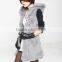 2015 Korean long style winter real white rabbit fur vest for women