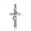2016 Rellecona pendant necklace silver ring through cross design in 316L stainless steel