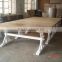 solid wood antique french style dining table,Shabby chic french white wood dining table