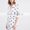 Polka Dots Print 3/4 Sleeve Women Blazer , Boutique Blazer Feminino Customized