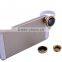 Universal circle clip 3 in 1 external camera for mobile phone fisheye lens wide angle lens marco lens