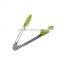Durable Promotional BBQ Kitchen Gadget Silicone Gripper Tongs green nylon+stainless steel tongs