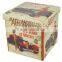 Car Printed Saving Space Faux Leather Foldable Strorage Ottoman