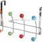 Colorful Plastic Beads Silver Metal Wire 4 Doorback Hook
