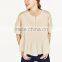 OEM Wholesale Custom Made Asymmetric Frilled Top Latest Design Girls Woman Top