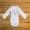 Wholesale Cotton Organic Onesie Plain White Long Sleeves Baby Romper