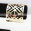 European golden exaggerated wide metal hollow cuff bangle for women