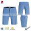 blue solid color cotton polyester casual shorts for men