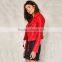 2017 newest design red winter windproof short pu woman suit collar jacket for young girls