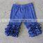 Hot sale kids girl denim ruffle icing capris boutique baby children girl leggings capri
