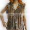 2016 Fashion sleeveless short fur rabbit fur braided vest shawl fur coat