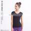 Women active wear strap short sleeve yoga tees