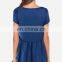 CHEFON Short sleeve fluttering hem soft satin ladies blouse ladies top fashion blouse