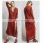 High quality Muslim woman wear, high low cotton long sleeve dress design