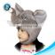 Fashion soft animal head hat plush panda hat cute rabbit animal cap
