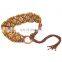 newest fashion handmade bohemian wax rope wood beaded waist belt