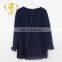 2017 new style frill ruffle design ladies kurtis stylish shirts chiffon top