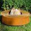 propane fire pit round / outdoor rusty metal fire bowl