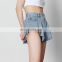 TWOTWINSTYLE Summer Denim ladies shorts High Waist Pocket Tassel Fashion New